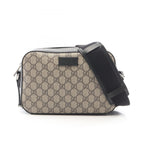 Gucci Shoulder Bag GG Supreme Beige Black Canvas Leather