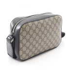 Gucci Shoulder Bag GG Supreme Beige Black Canvas Leather — view 2