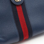 Gucci Shoulder Bag Ophidia Small Sherry Line Navy Leather Chain — view 7