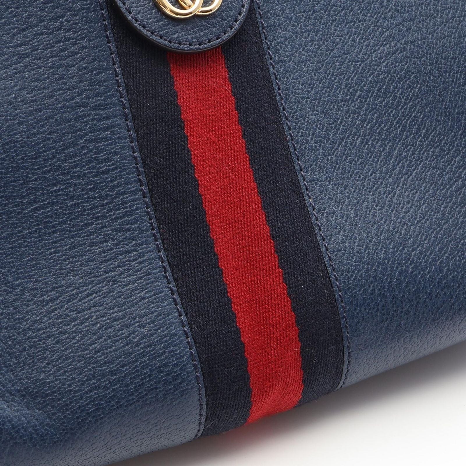 Gucci Shoulder Bag Ophidia Small Sherry Line Navy Leather Chain — view 7