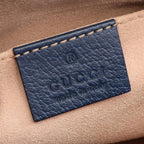 Gucci Shoulder Bag Ophidia Small Sherry Line Navy Leather Chain — view 4