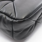 Prada Shoulder Bag Padded 2-Way Black Leather System Patchwork Chain — view 5