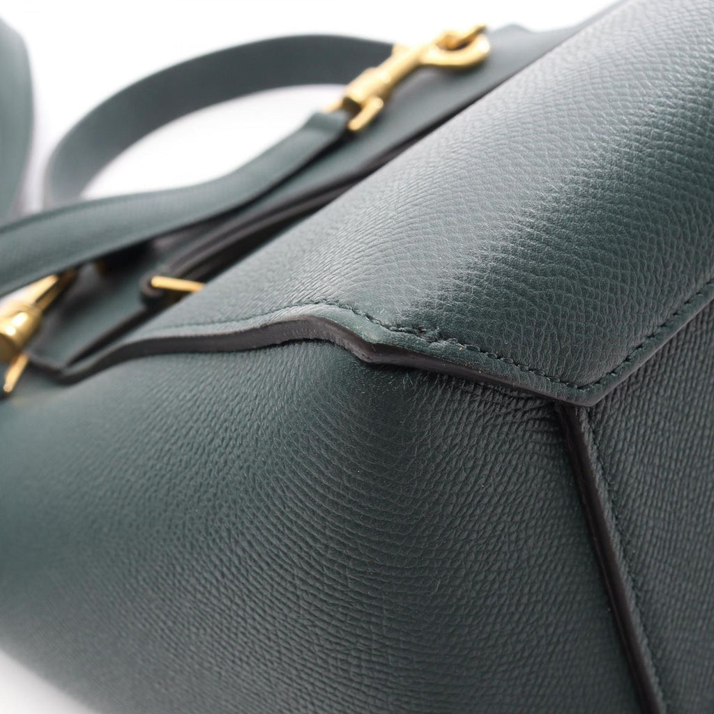 Celine Belt Bag Micro 2-Way Dark Green Leather — view 8