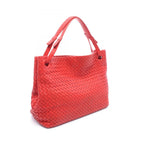 Bottega Veneta Tote Intrecciato Red Leather Shoulder Bag — view 2