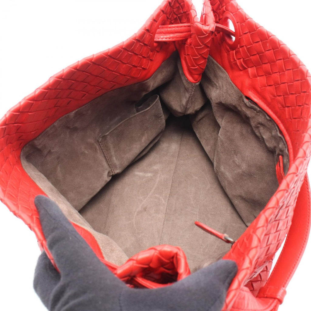 Bottega Veneta Tote Intrecciato Red Leather Shoulder Bag — view 3