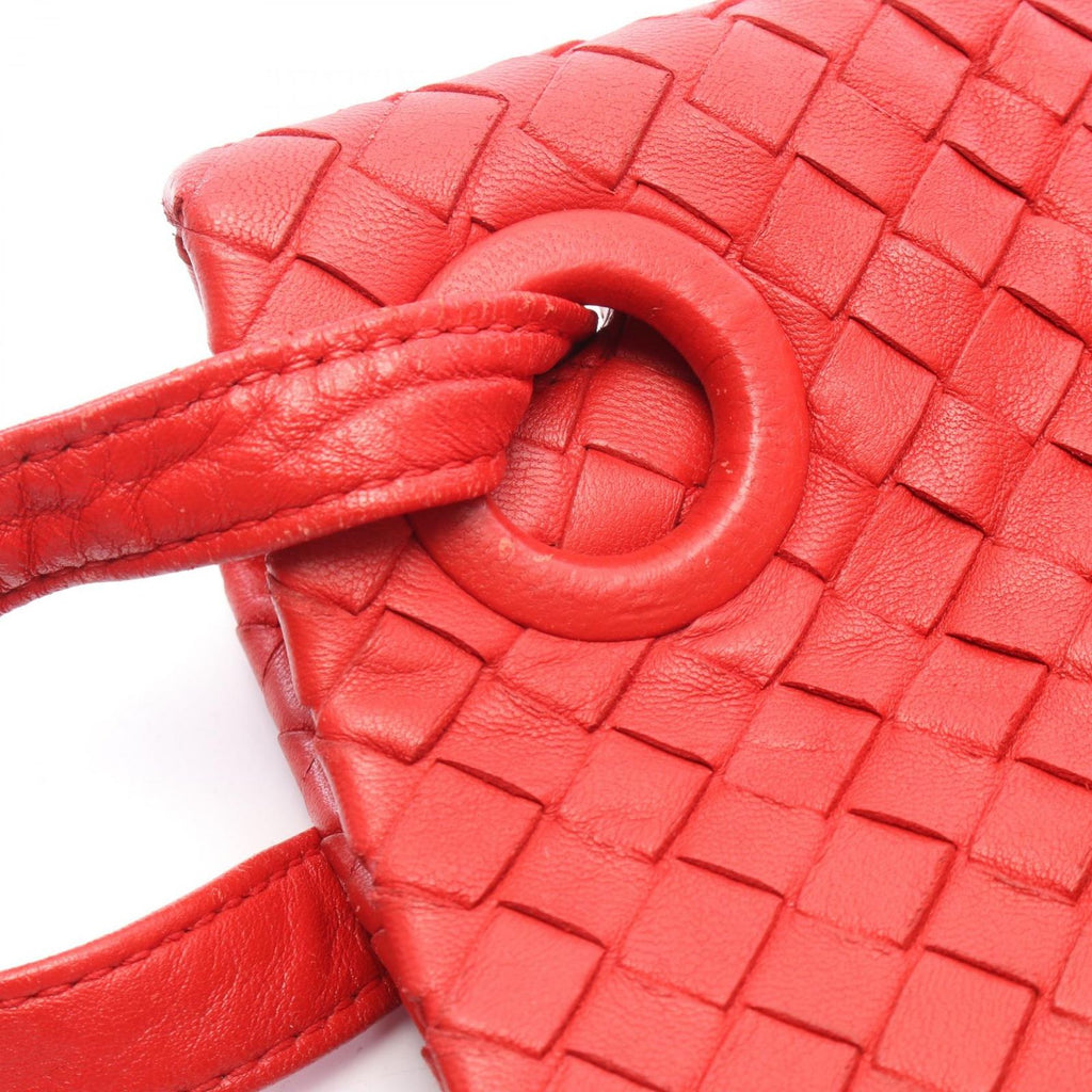 Bottega Veneta Tote Intrecciato Red Leather Shoulder Bag — view 6