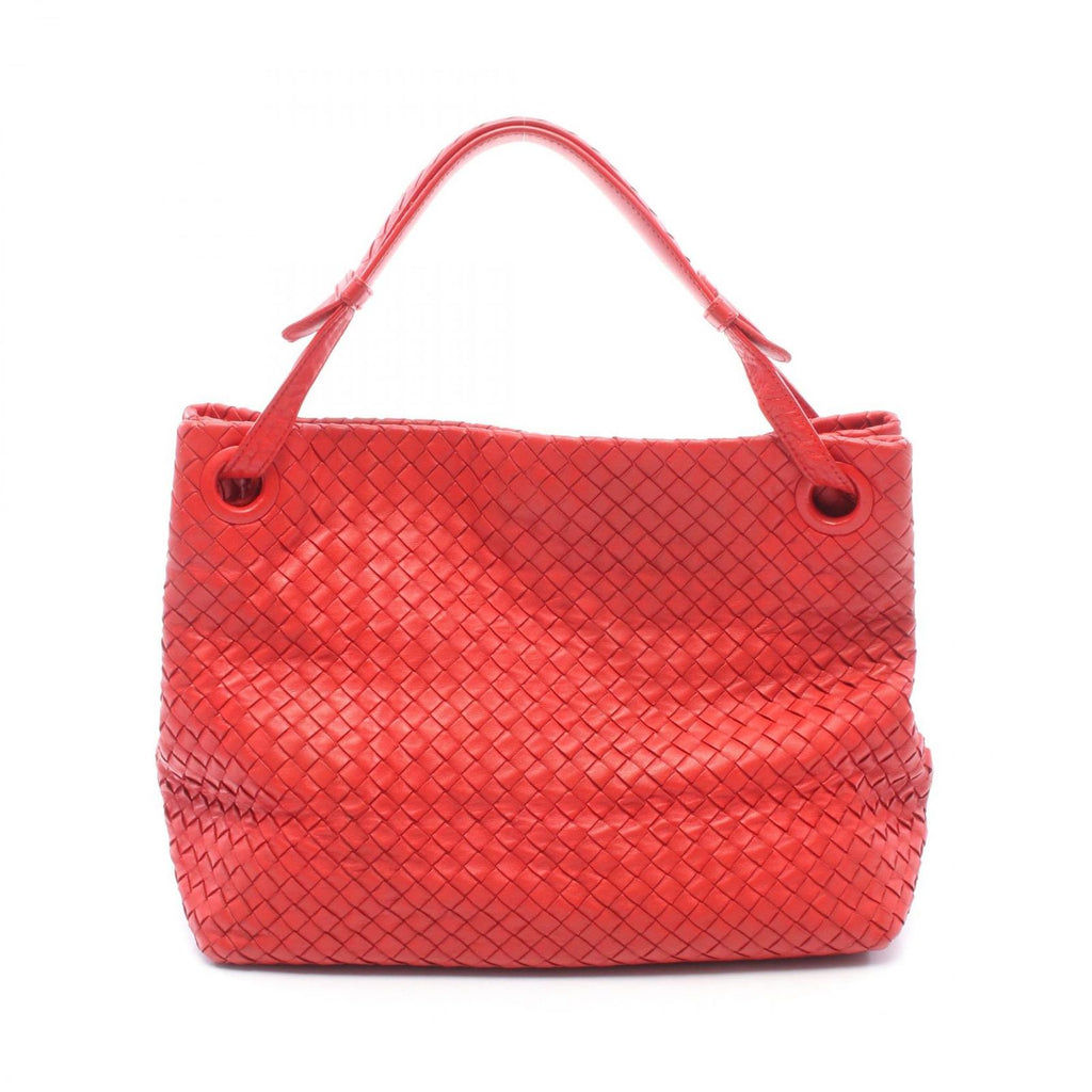 Bottega Veneta Tote Intrecciato Red Leather Shoulder Bag
