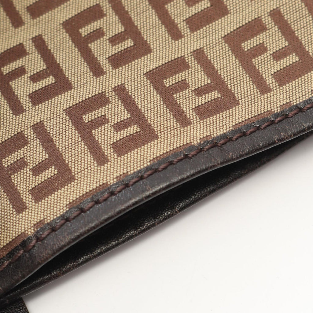 Fendi Tote Zucca Beige Dark Brown Canvas Leather Zucchino Mini Handbag — view 7