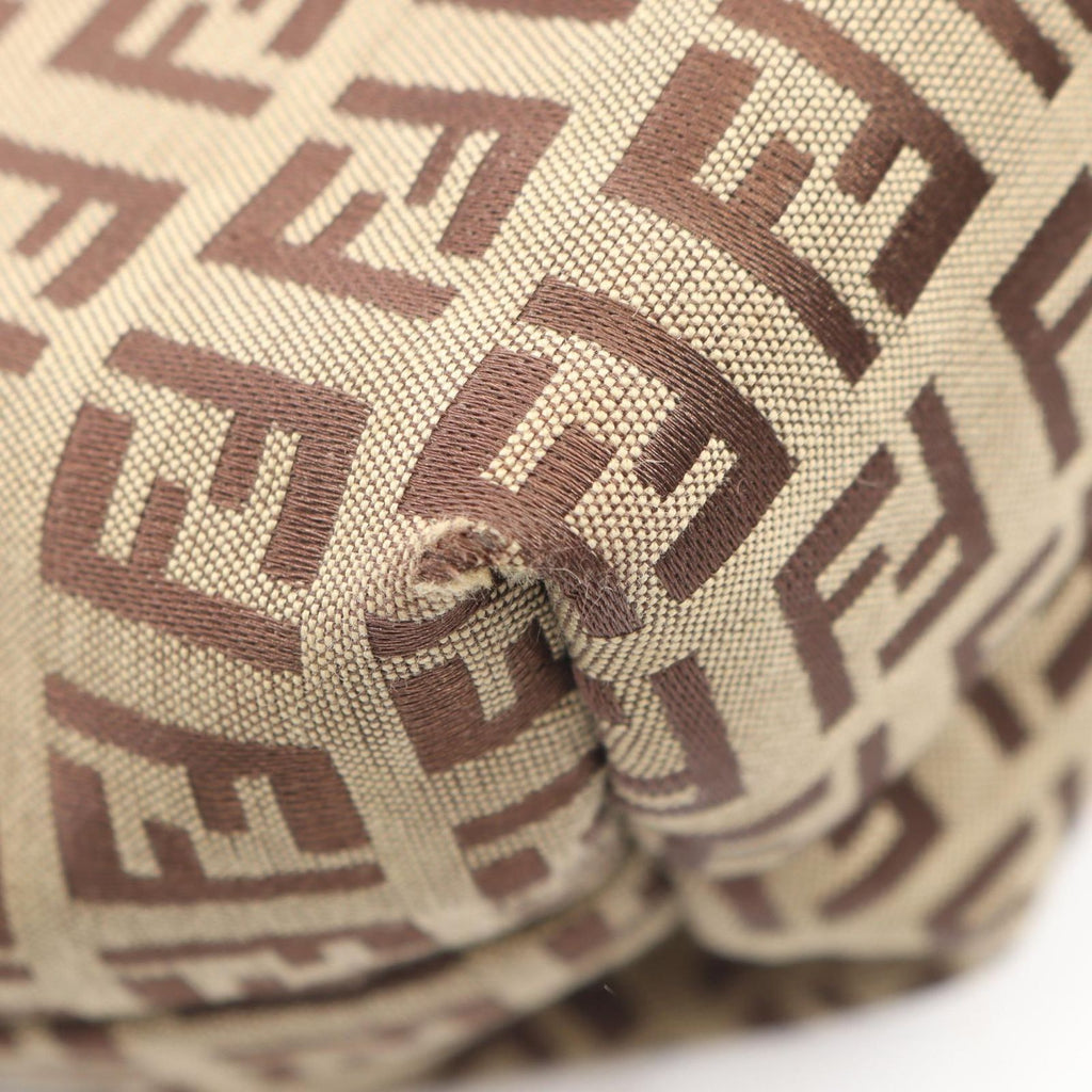 Fendi Tote Zucca Beige Dark Brown Canvas Leather Zucchino Mini Handbag — view 5