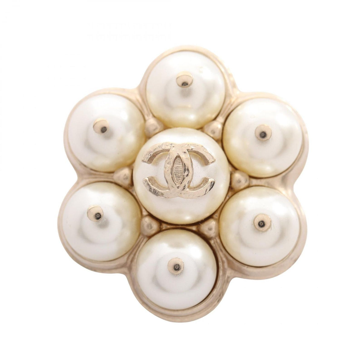 Chanel Brooch CC Logo Pearl