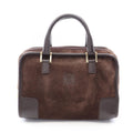 Loewe Handbag Amazona 28 Dark Brown Suede Leather