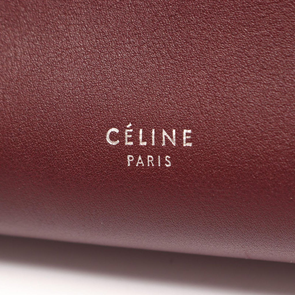 Celine Handbag Big Bag Small with Long Strap 2-Way Burgundy Leather — view 4