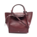 Celine Handbag Big Bag Small with Long Strap 2-Way Burgundy Leather