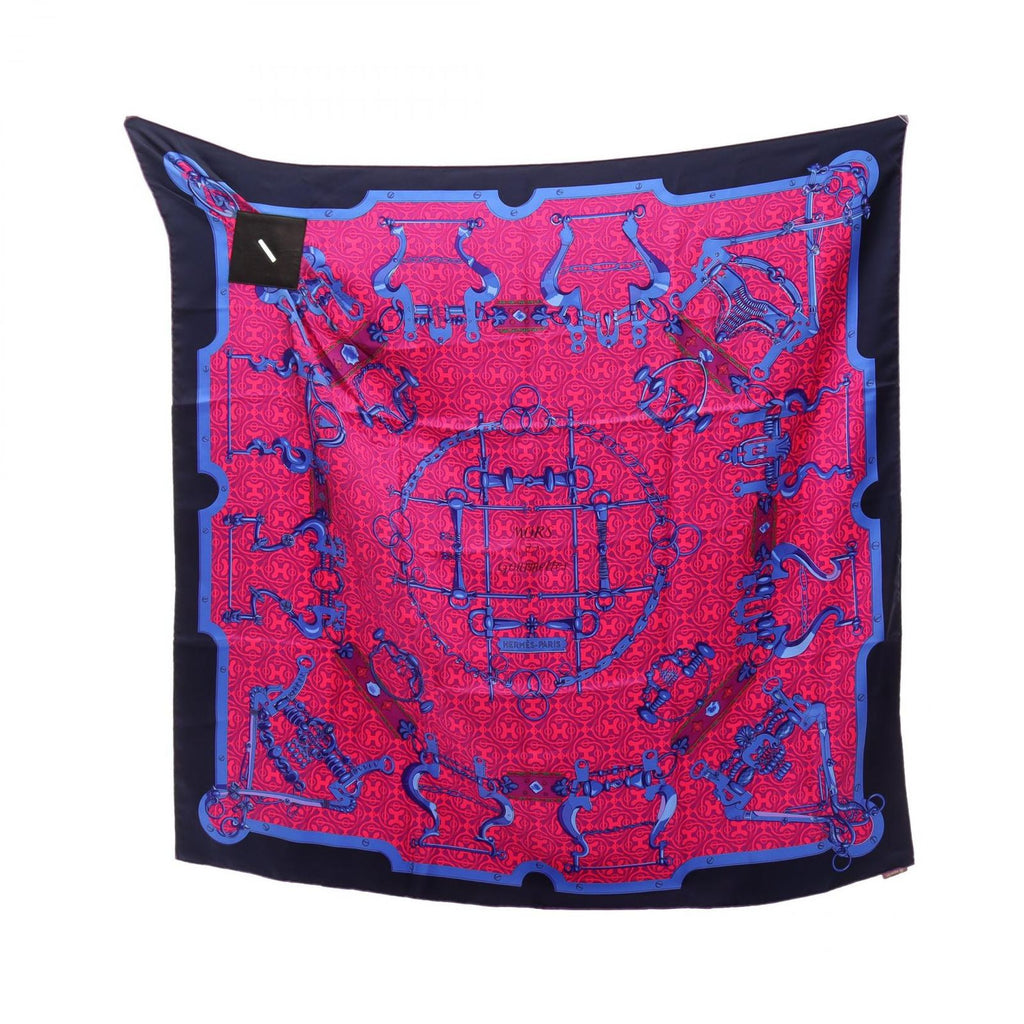 Hermes Scarf Petit Carre 90 Mors Et Gourmettes Silk