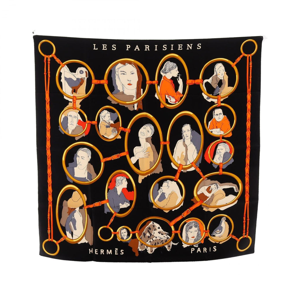 Hermes Scarf Carre 90 les Parisiens Silk