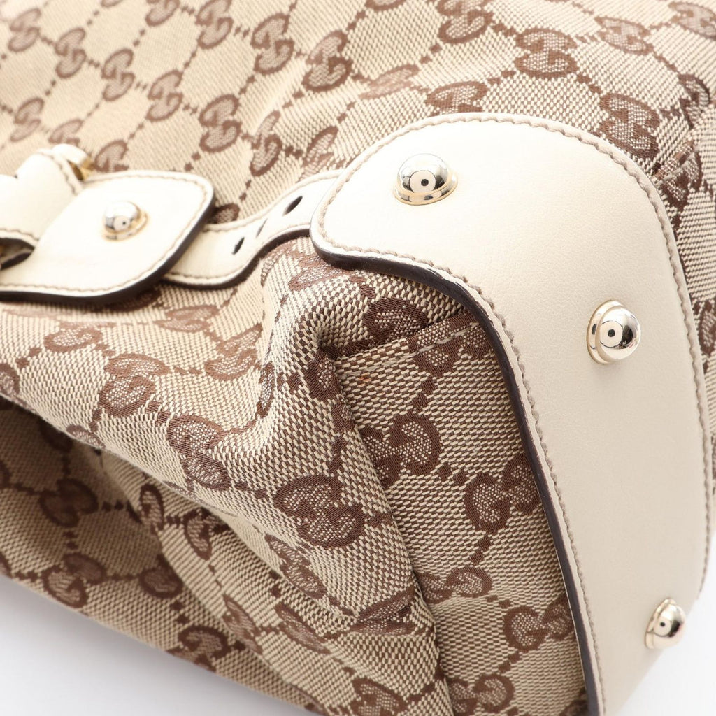 Gucci Shoulder Bag GG Canvas Beige Off White Horsebit — view 8