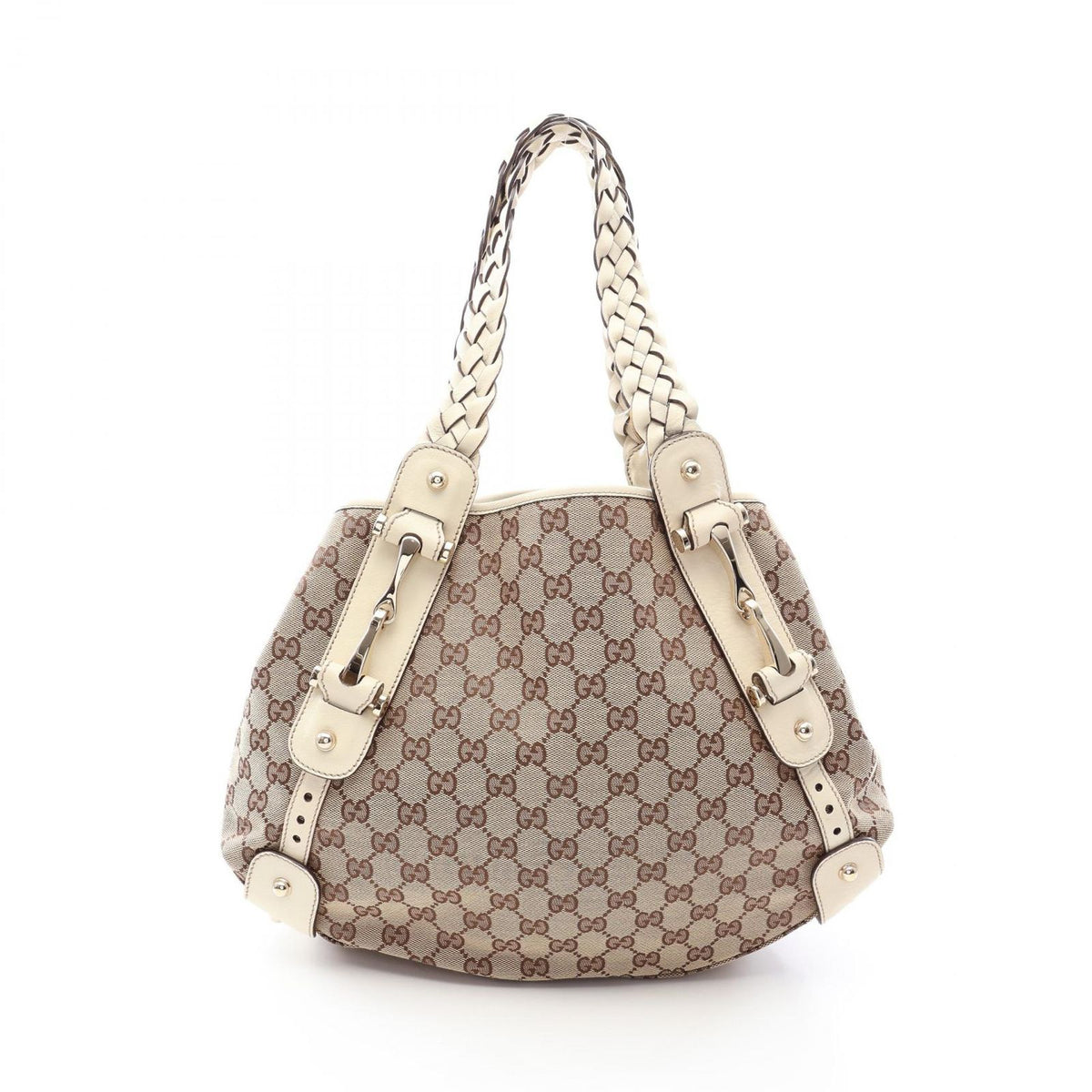 Gucci Shoulder Bag GG Canvas Beige Off White Horsebit
