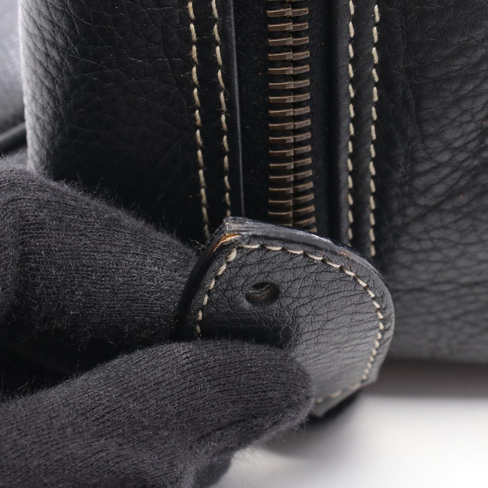 Dior Boston Bag Vintage Black Leather — view 8