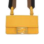 Fendi Flat Baguette Mini Shoulder Bag Leather Yellow Gold Included — view 3