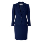 Dior Set Skirt Suit Herringbone Pattern 11 Navy Wool