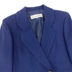 Dior Set Skirt Suit Herringbone Pattern 11 Navy Wool — view 5