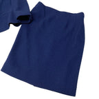Dior Set Skirt Suit Herringbone Pattern 11 Navy Wool — view 7