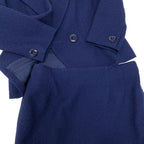 Dior Set Skirt Suit Herringbone Pattern 11 Navy Wool — view 6