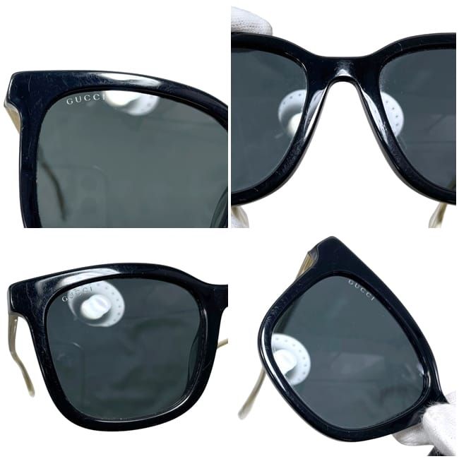 Gucci Sunglasses Frame Black Gold Golden Asian Fit Acetate Eyewear Side Logo — view 4