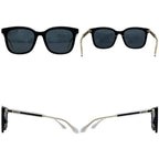 Gucci Sunglasses Frame Black Gold Golden Asian Fit Acetate Eyewear Side Logo — view 2