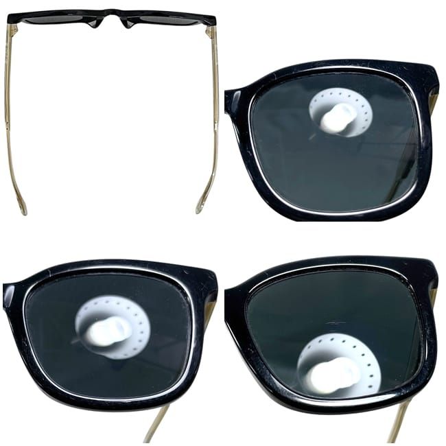 Gucci Sunglasses Frame Black Gold Golden Asian Fit Acetate Eyewear Side Logo — view 3