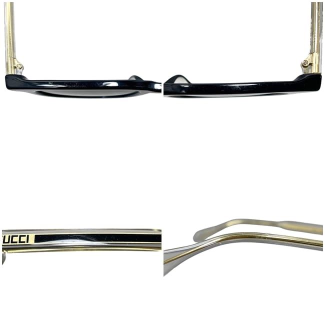 Gucci Sunglasses Frame Black Gold Golden Asian Fit Acetate Eyewear Side Logo — view 5