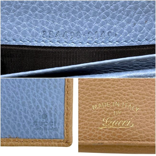 Gucci Bifold Wallet Beige Swing Leather Hook Long — view 5