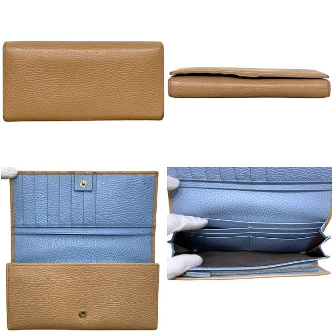 Gucci Bifold Wallet Beige Swing Leather Hook Long — view 2