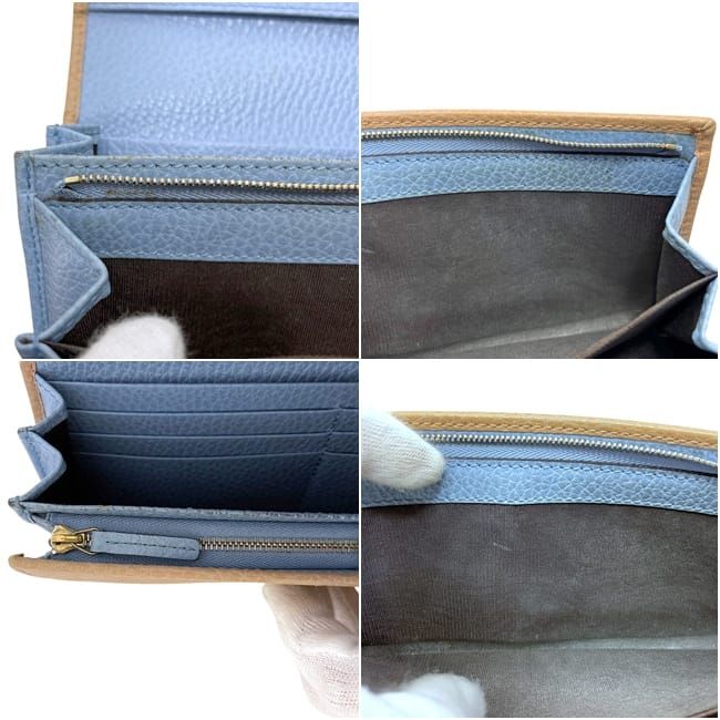 Gucci Bifold Wallet Beige Swing Leather Hook Long — view 4