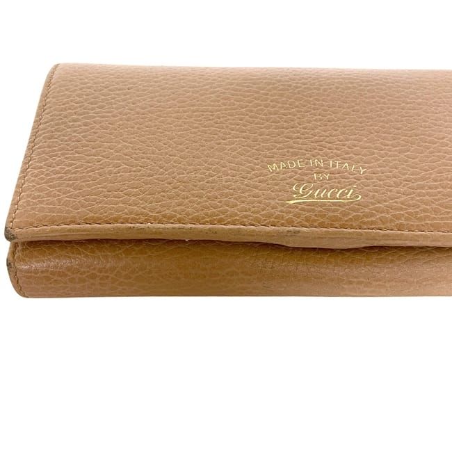 Gucci Bifold Wallet Beige Swing Leather Hook Long — view 7