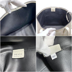 Prada Tote White Pouch with Leather 247 Shoulder Document — view 3