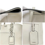 Prada Tote White Pouch with Leather 247 Shoulder Document — view 4