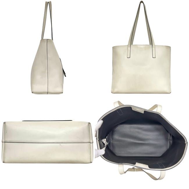 Prada Tote White Pouch with Leather 247 Shoulder Document — view 2