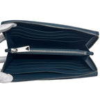 Bottega Veneta Zip Around Wallet Zip Navy Blue Cassette with Leather Charm IC — view 3