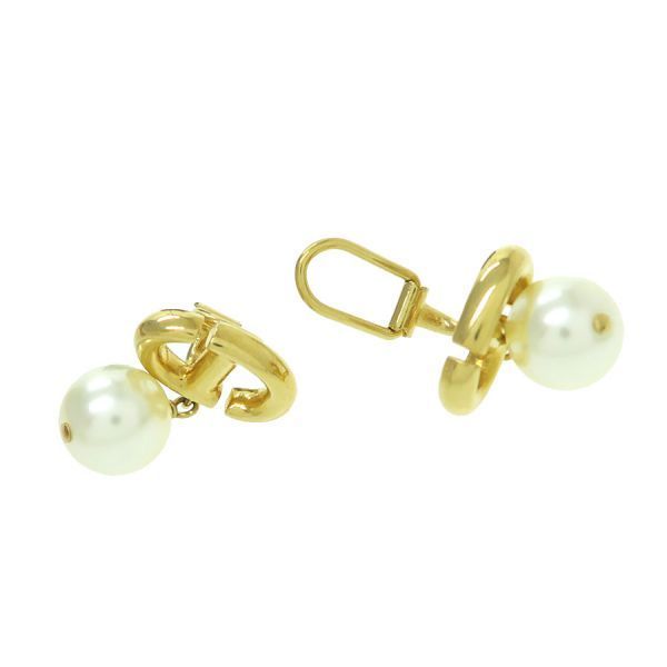 Dior CD Navy Clip Earrings — view 7