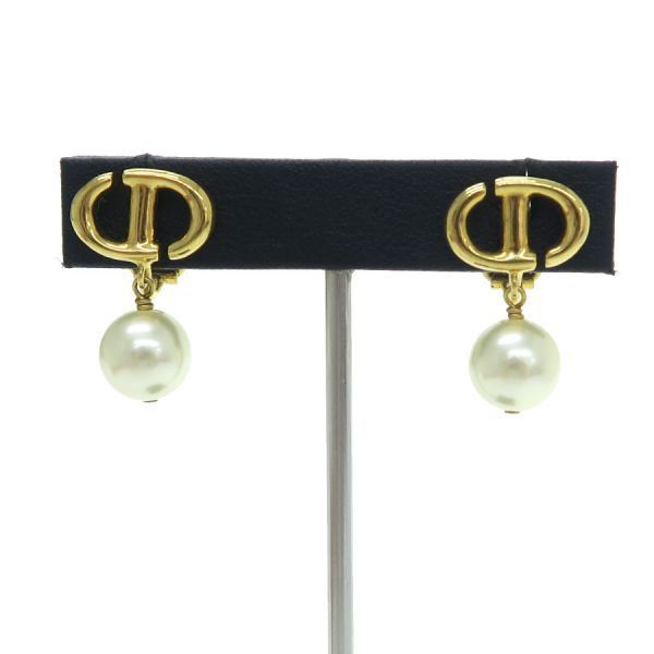 Dior CD Navy Clip Earrings