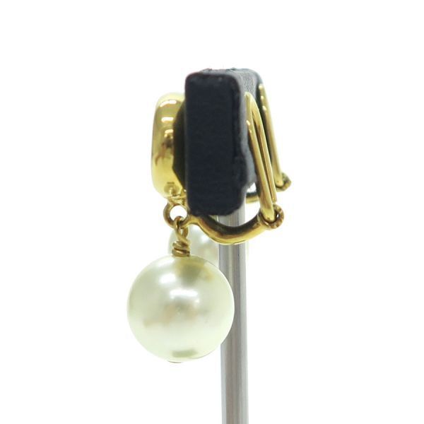 Dior CD Navy Clip Earrings — view 2