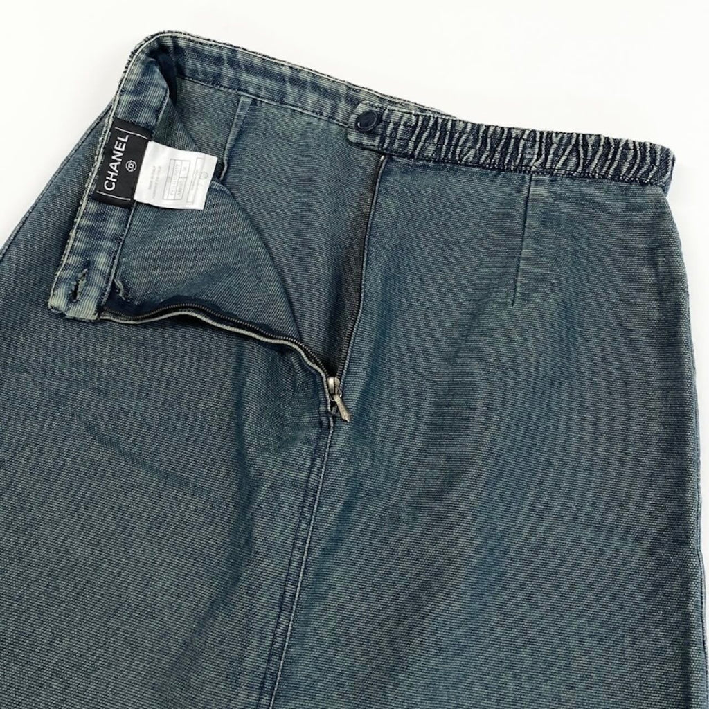 Chanel Denim Skirt Indigo Cotton — view 5