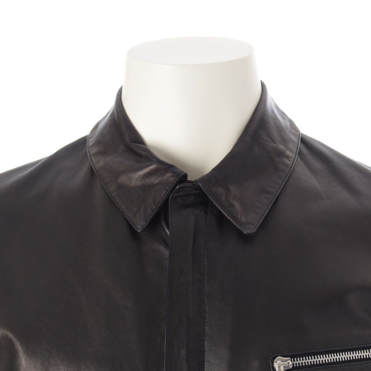 Dior Homme Ash Era Lambskin Chris Van Ash Zip Up Jacket Rider's Black 46 — view 5