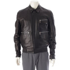Dior Homme Ash Era Lambskin Chris Van Ash Zip Up Jacket Rider's Black 46