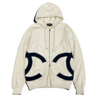 Chanel CC Logo Double Zip Hoodie Big Polyester Viscose — view 2