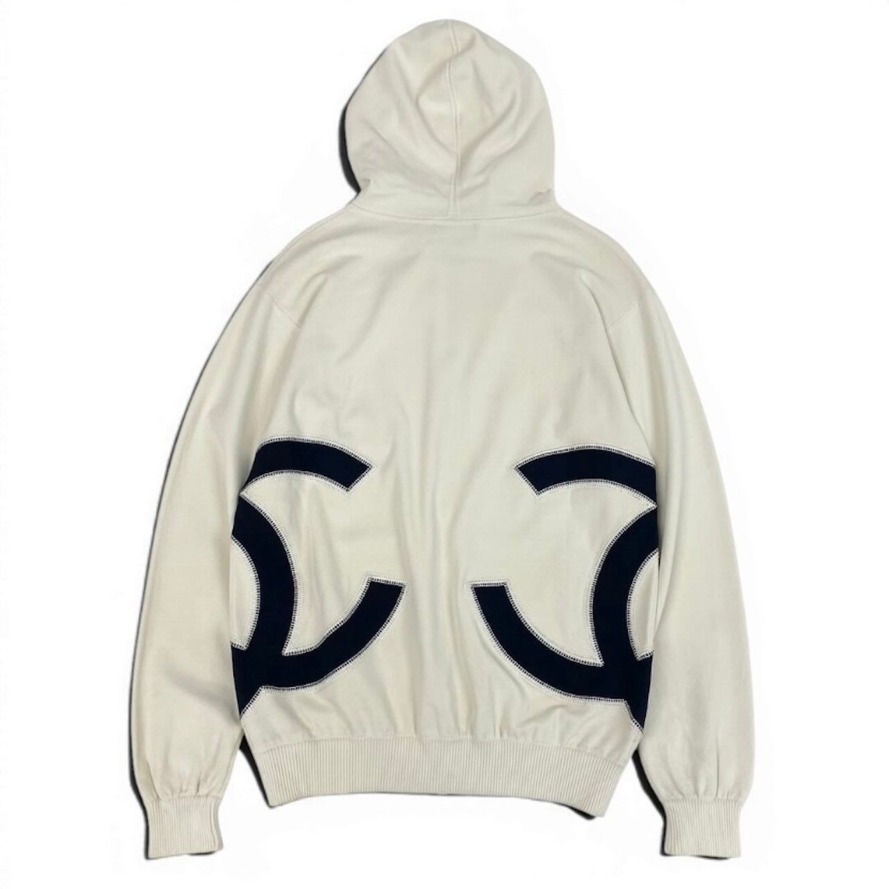 Chanel CC Logo Double Zip Hoodie Big Polyester Viscose — view 3