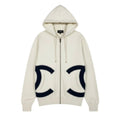 Chanel CC Logo Double Zip Hoodie Big Polyester Viscose