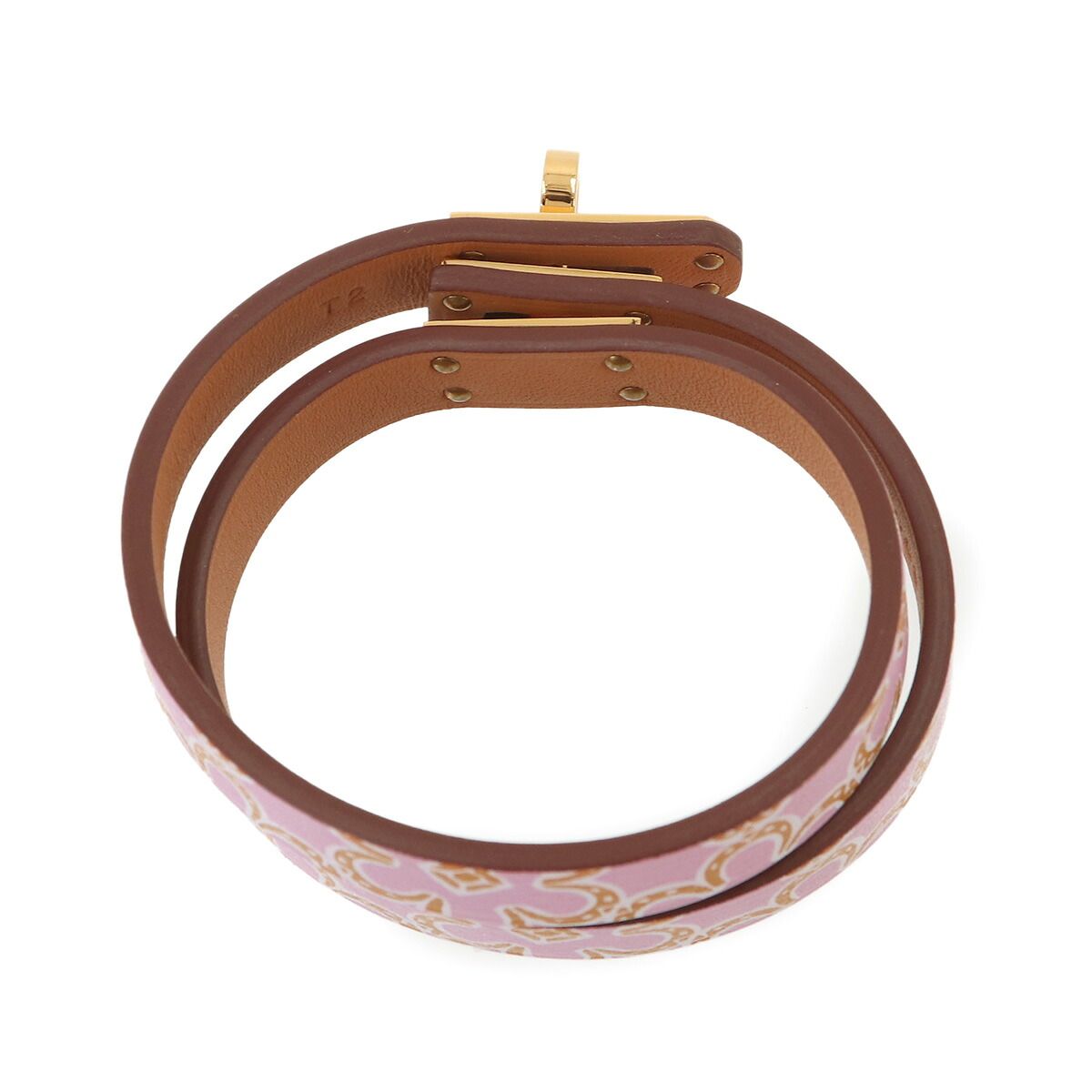 Hermes Mini Kelly Lucky Daisy Double Tour Bracelet Swift Mauve Sylvestre — view 4