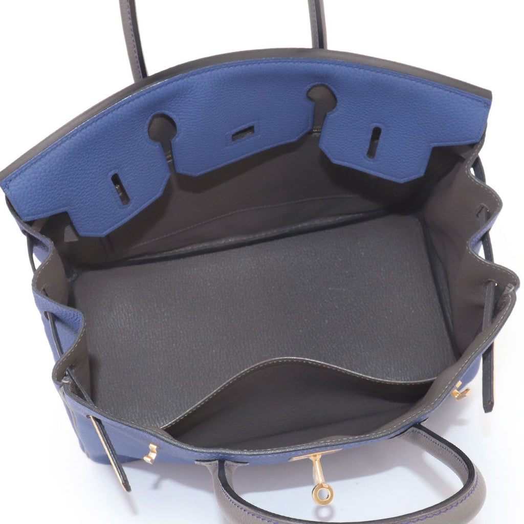 Hermes Birkin 30 Togo Personal Blue Electric Etain Hand Bag Matte — view 7